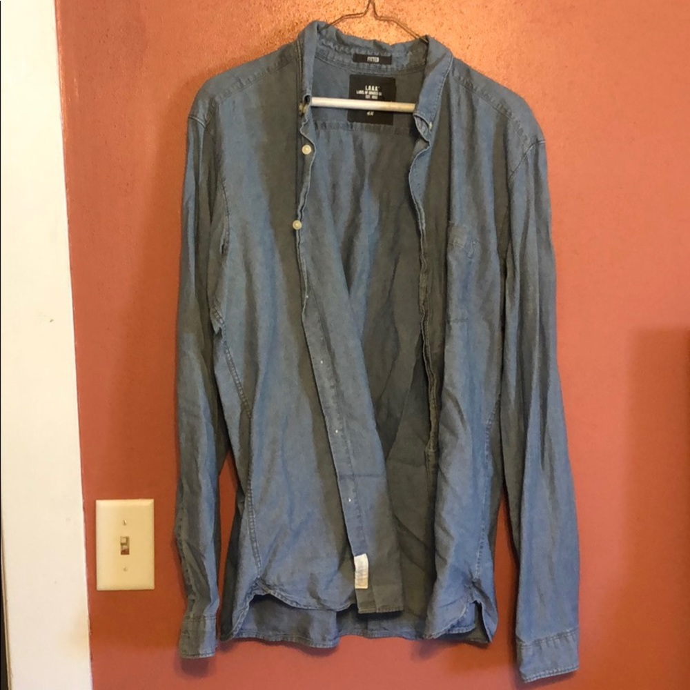 H&M Long Sleeve Fitted Button Up (Jean Like)